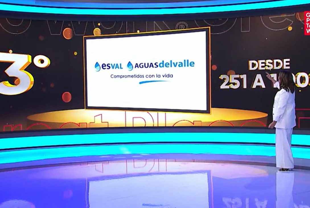 Aguas del Valle es reconocida como la tercera mejor empresa para el trabajo de mujeres en Chile