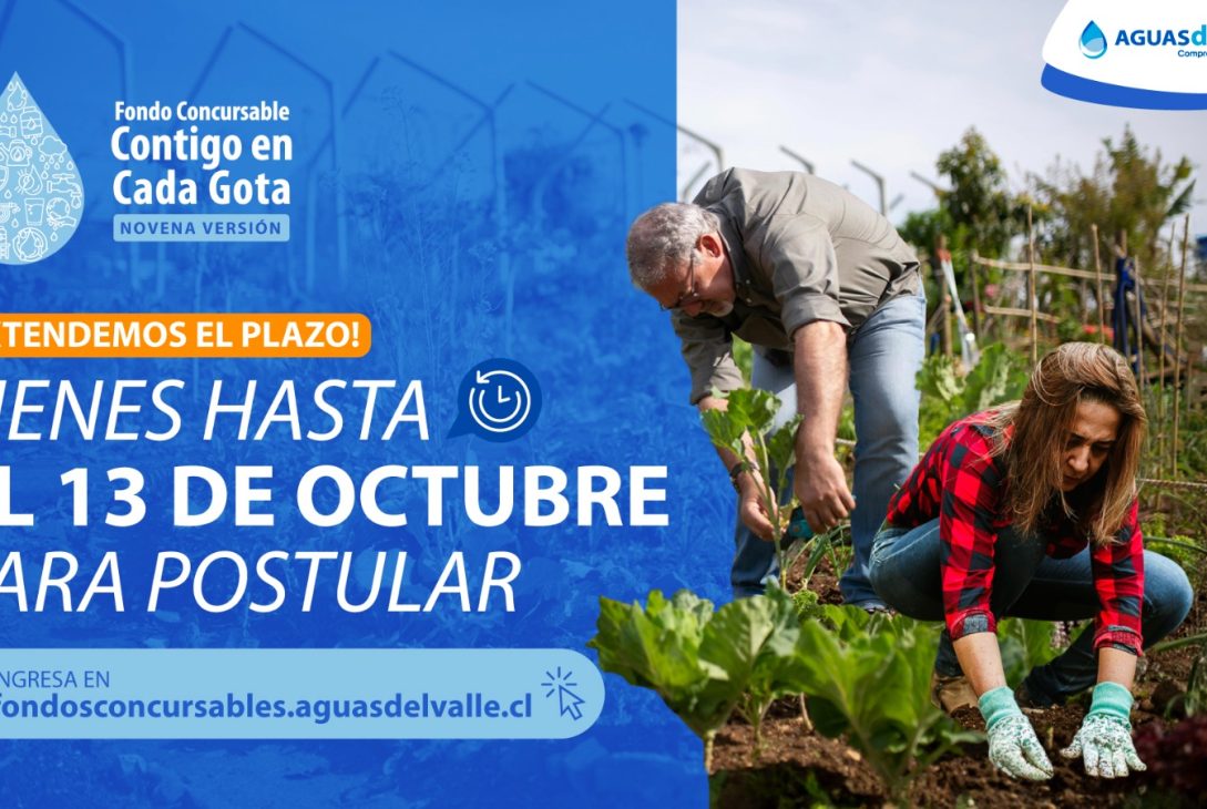 Aguas del Valle amplía plazo de postulación para Fondos Concursables “Contigo en Cada Gota”